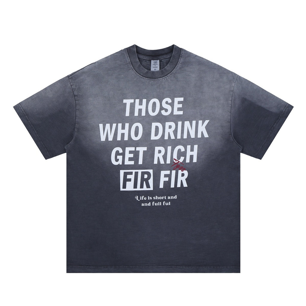 Gradient Letter Print T-Shirt