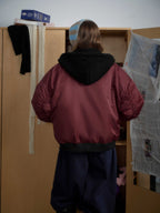 Lamb Wool Spliced Hooded Cotton Jacket