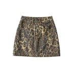 Leopard Print A-Line Mini Skirt