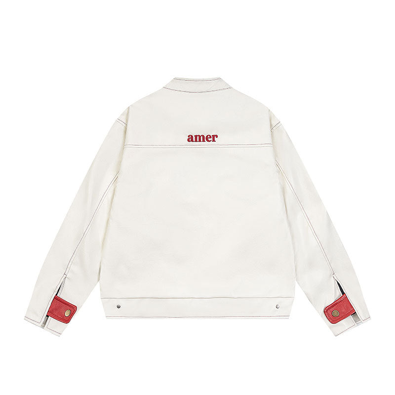 Motorcycle-Style PU Leather Jacket