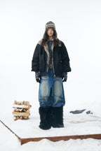 Winter Coat with Fur Collar