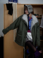 Oversize Fur Bomber Jacket