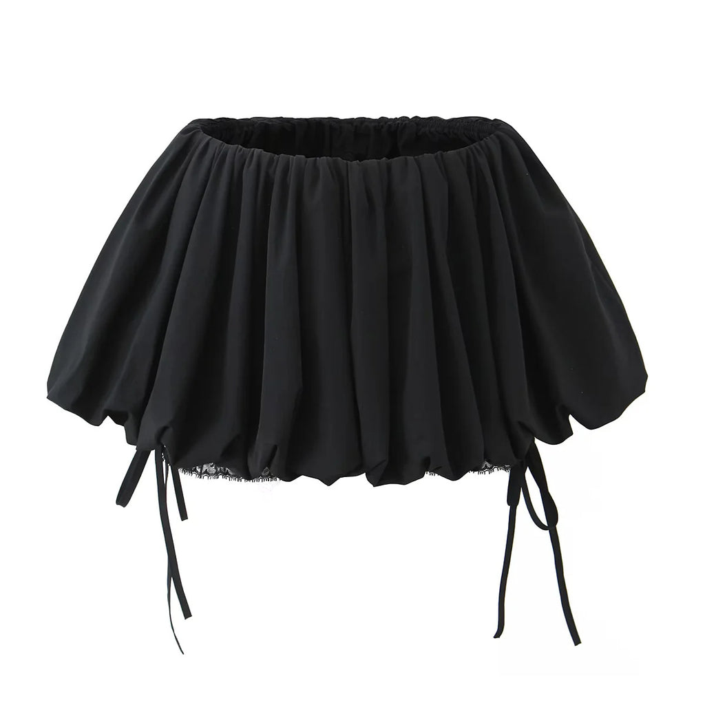 Lace Tulle Flare Skirt