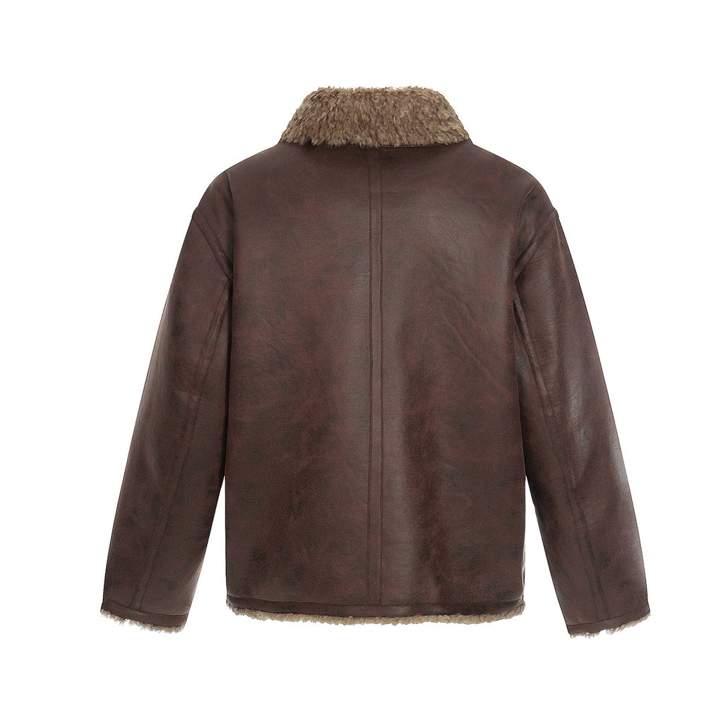 Fur And Leather Double-Sided Jacket
