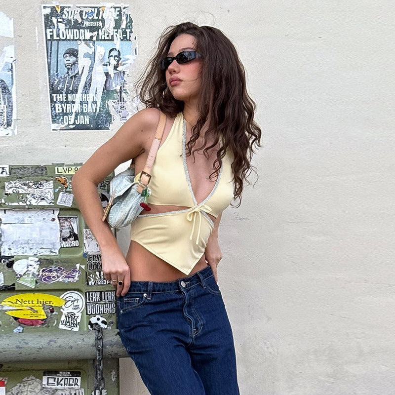 Tie-Front Halter Crop Top