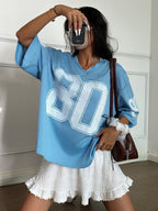 V-Neck Loose Sports T-Shirt