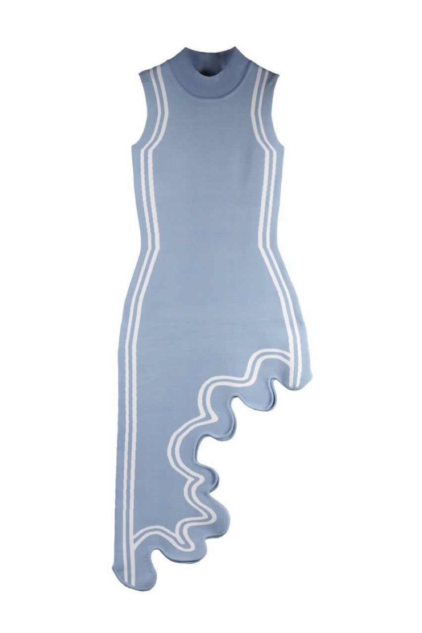 Gradient Contrast Women Irregular Sequin Hem