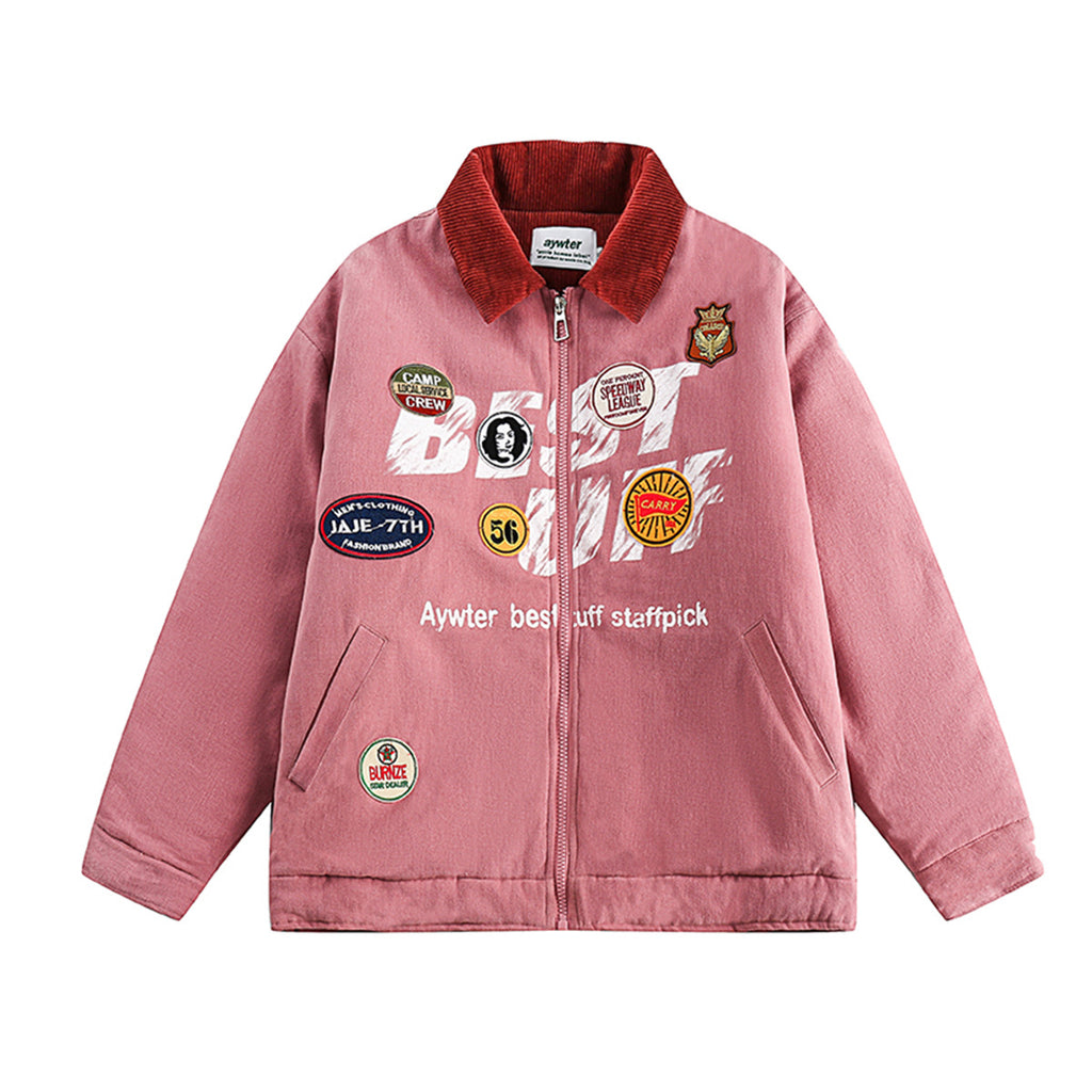 Retro Patch Detail Padded Jacket