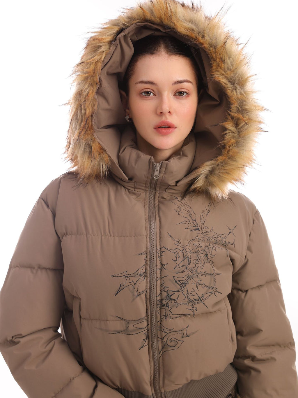 Winter Warm Fur-Trimmed Puffer Coat