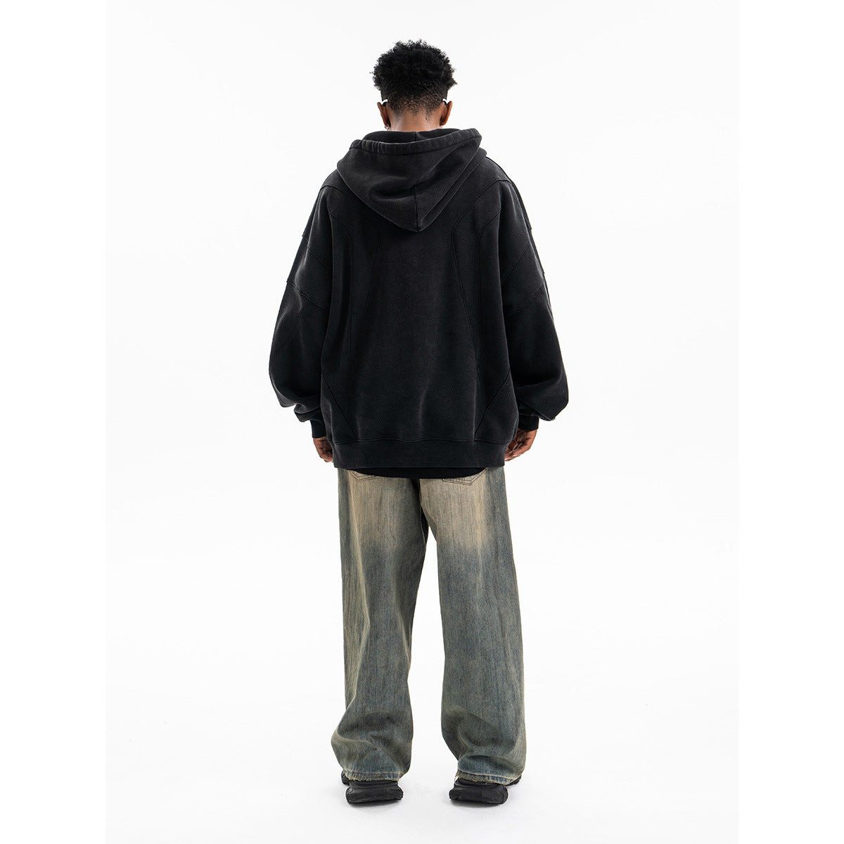 Deconstructed Oversized Hooded Sweatshirt