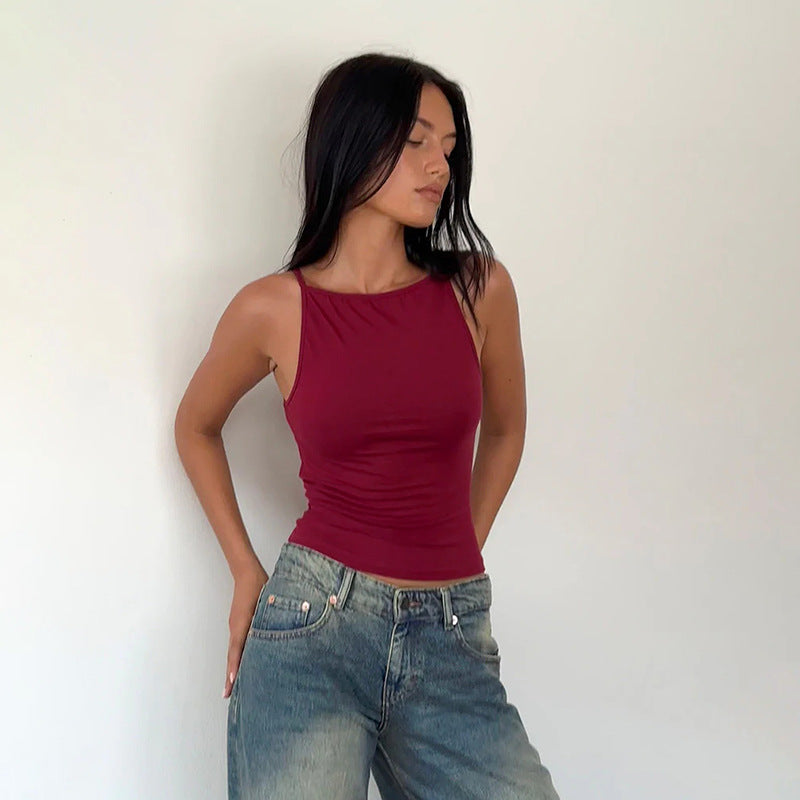Simple Burgundy Crop Top