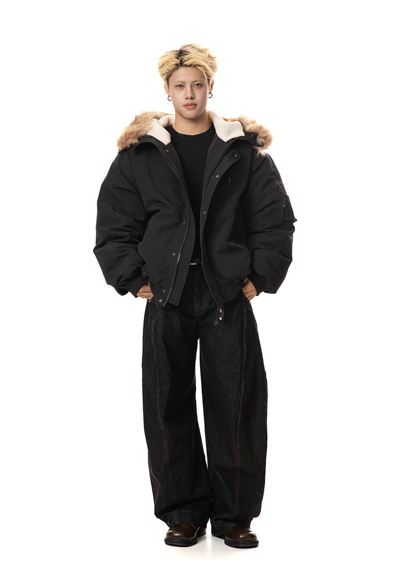 Mountain Carving Warm Puffer Jacket