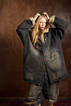 Lambswool Parka Denim Cotton Jacket