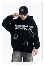 loose-fit patterned hoodie