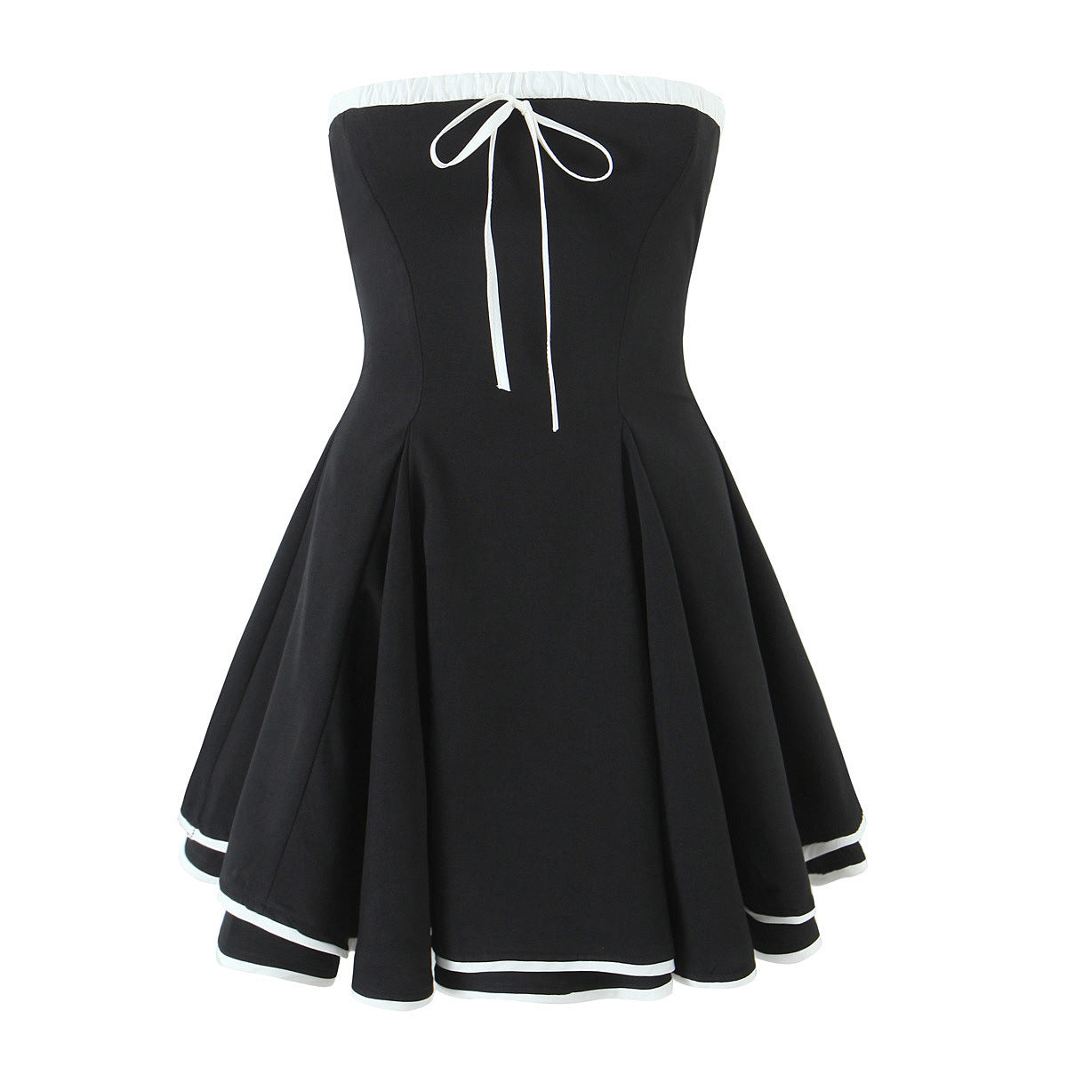 Strapless backless mini skirt