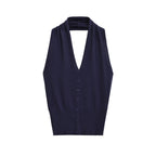 Sleeveless Button Top