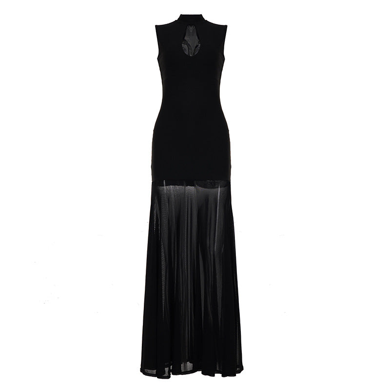 Hollow Mesh Spliced Fish Tail Dress