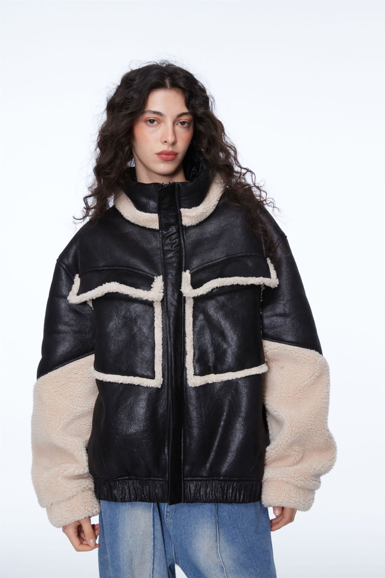 Cozy Brown & Beige Teddy Zip Jacket