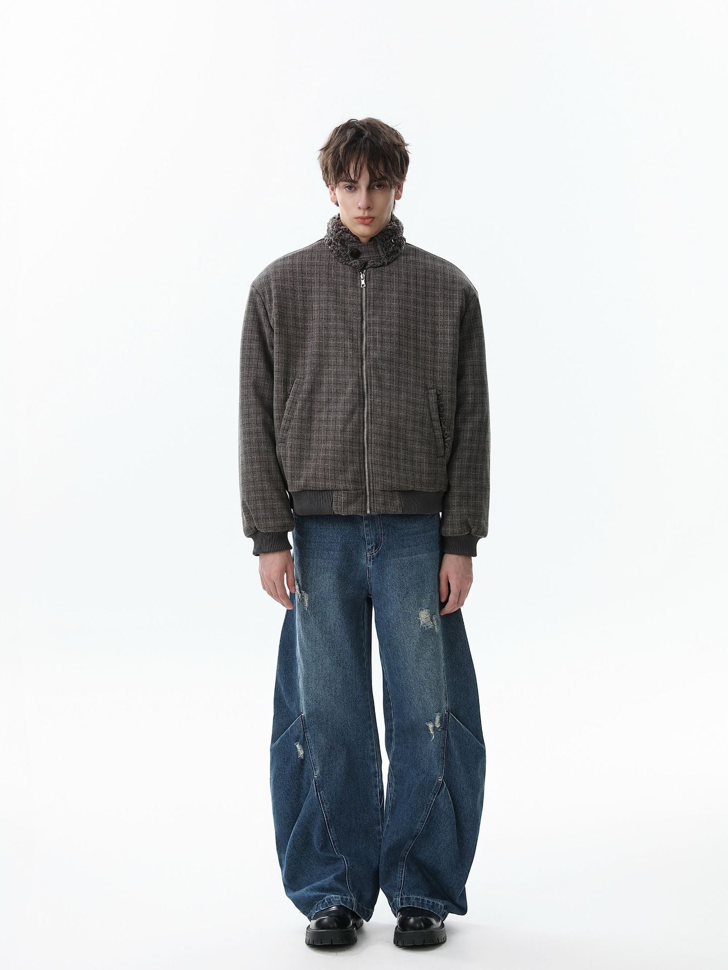 Thick Cotton Jacket With Fur Collar