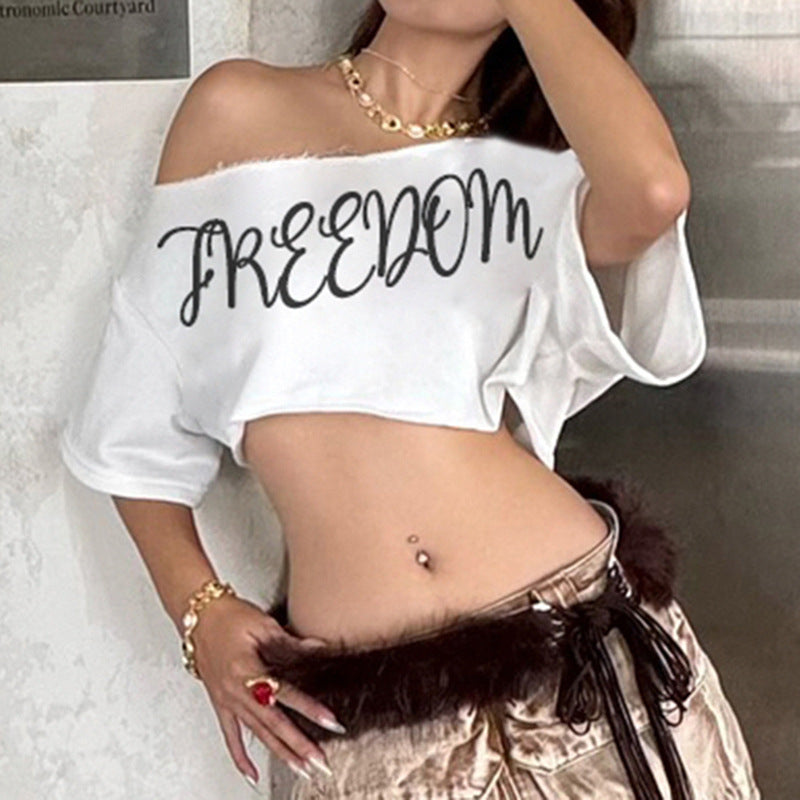 Letter printed versatile T-shirt