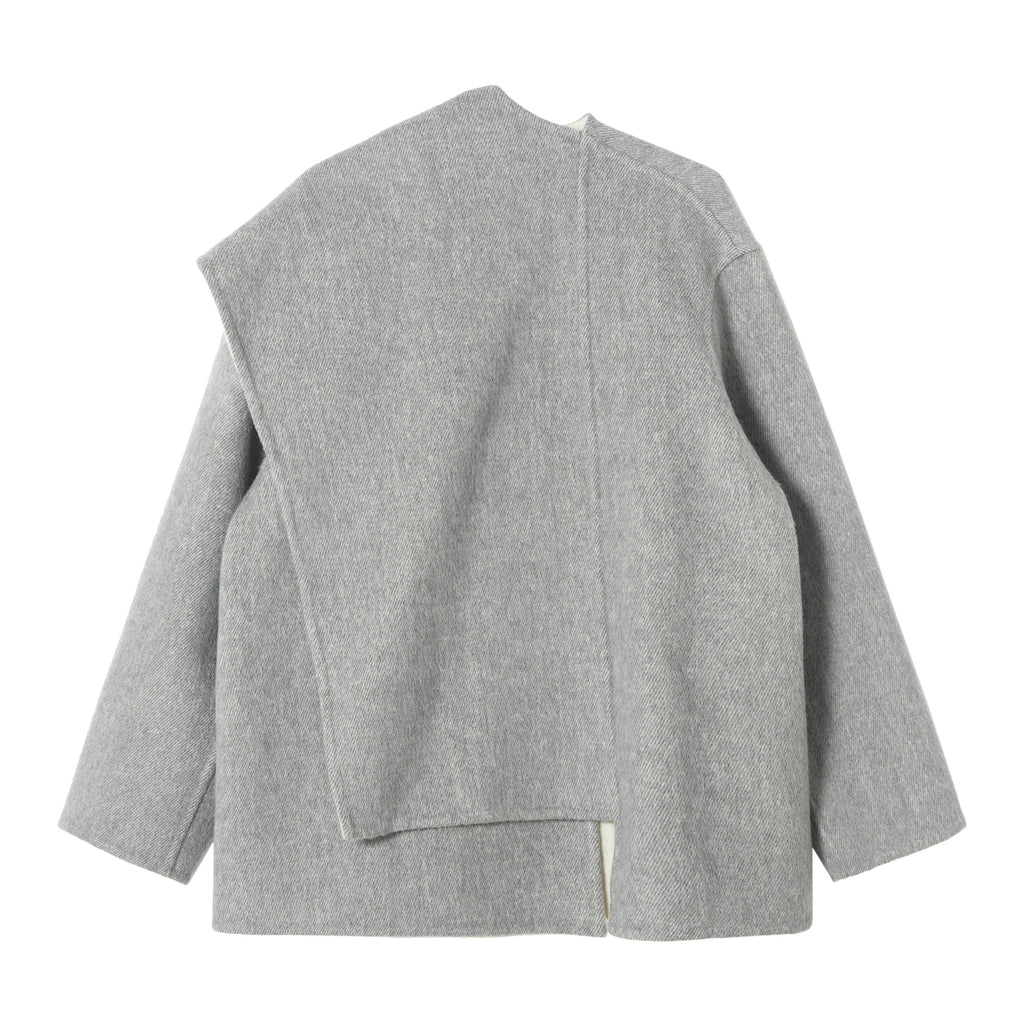 Shawl collar wool coat