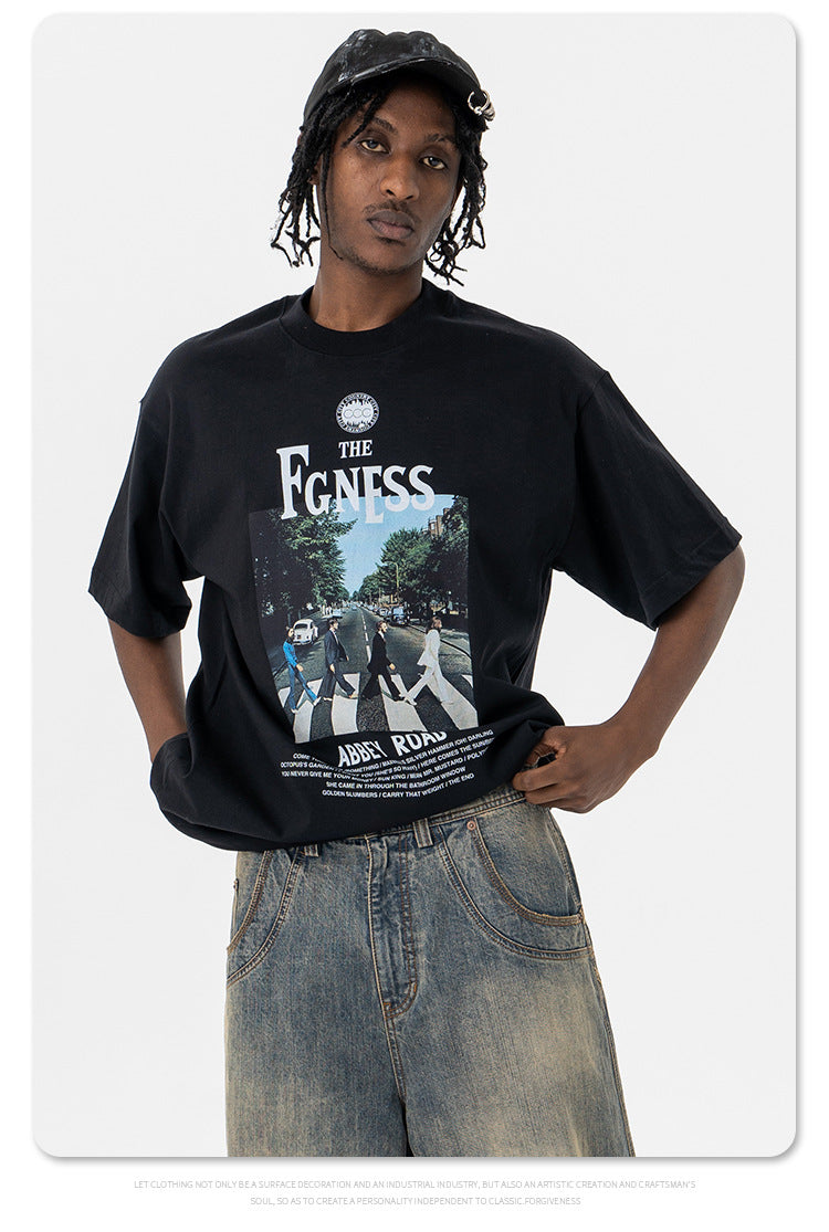 Men's Short Sleeve Rock Print T-Shirt