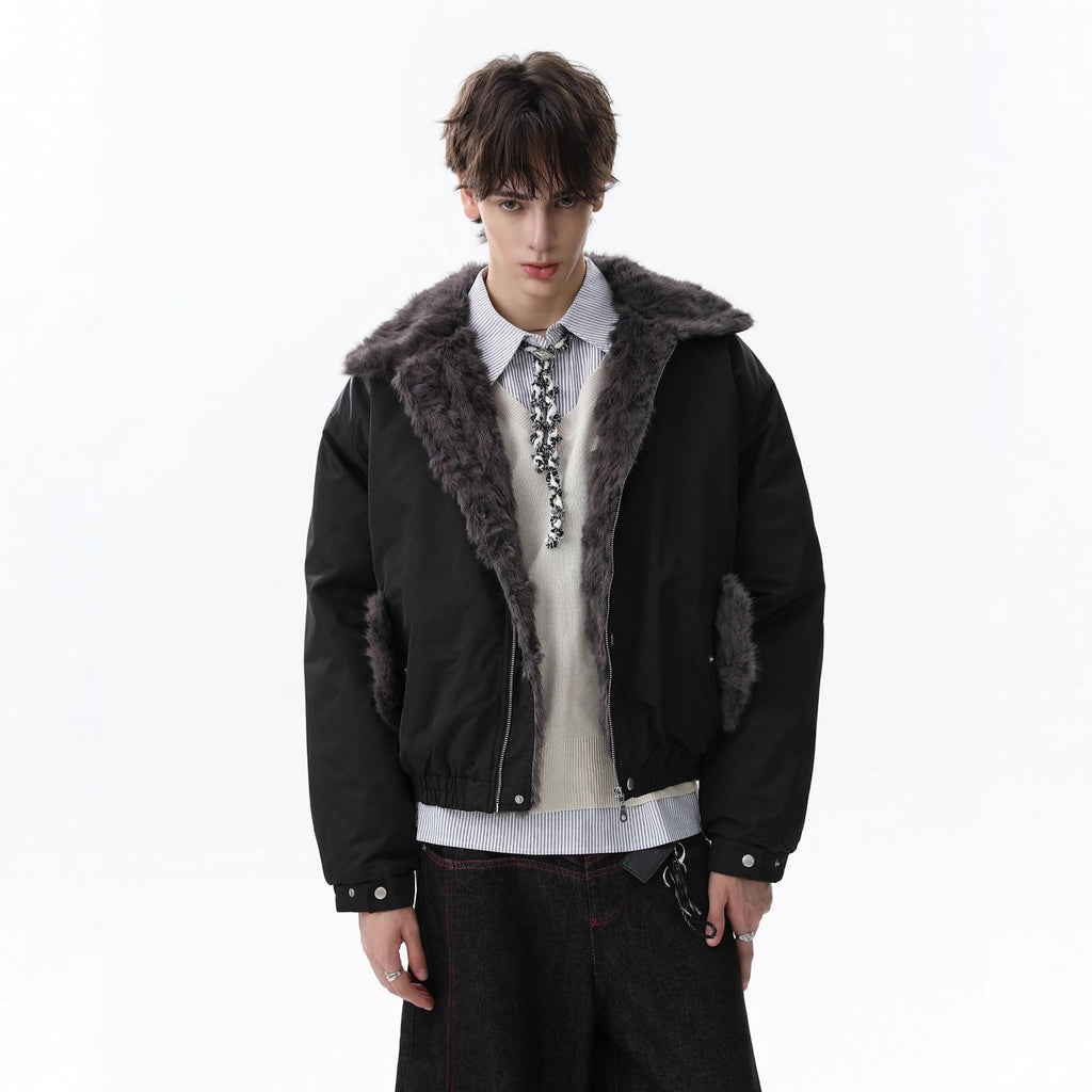 Fur Collar Velvet Jacket