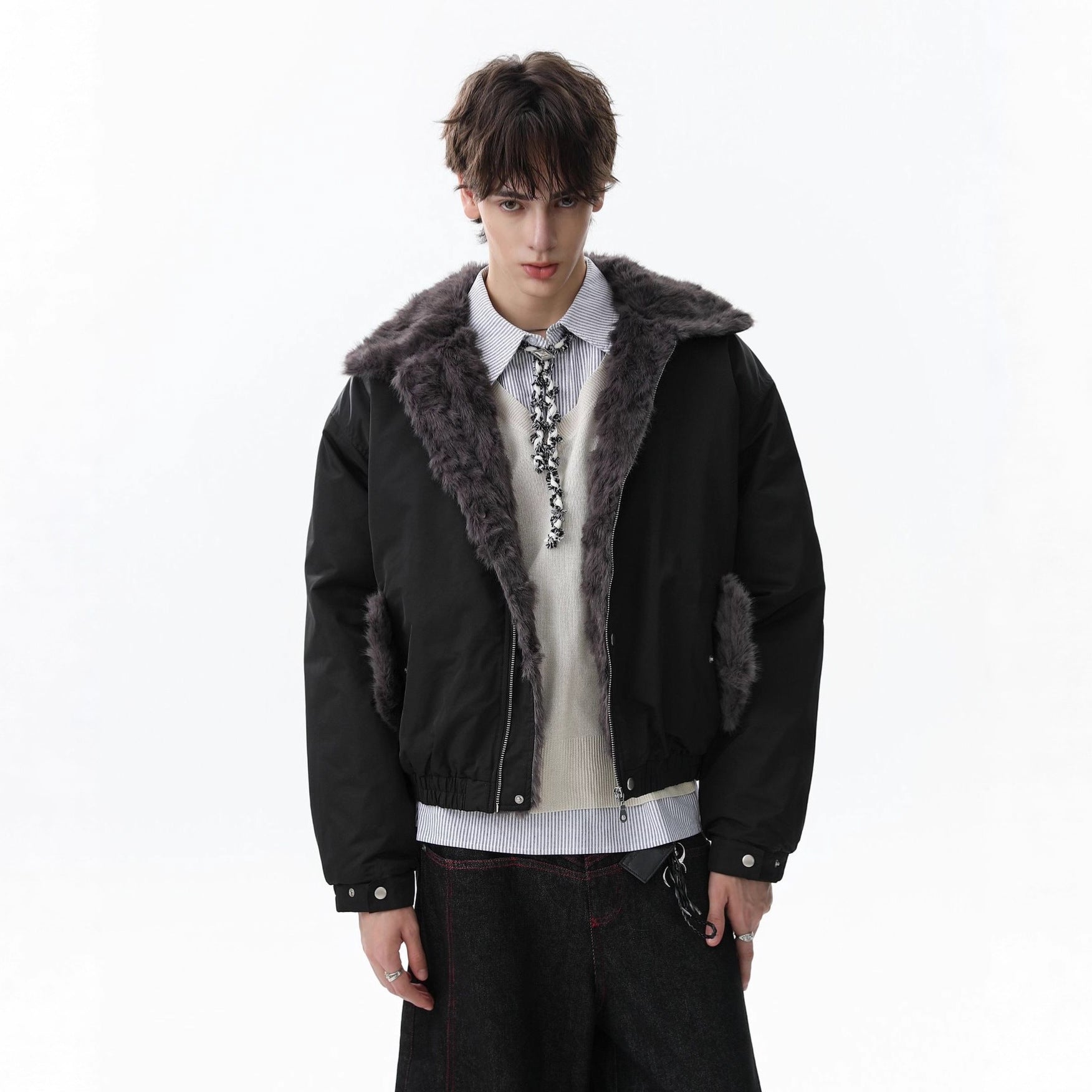 Fur Collar Velvet Jacket