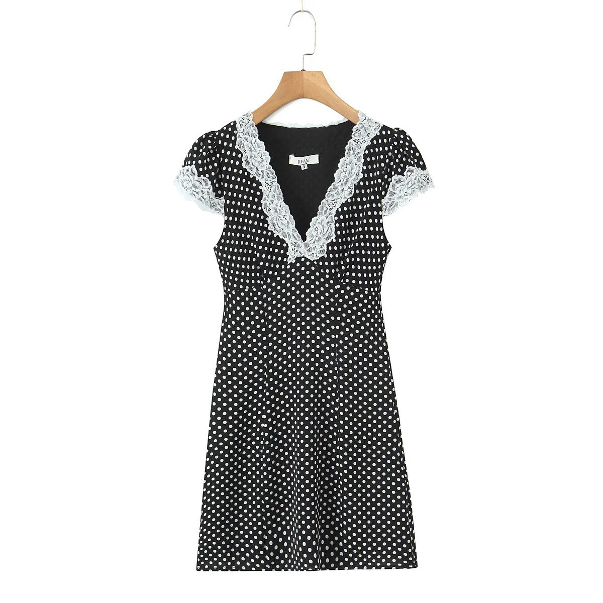 Lace polka dot dress