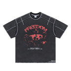 Reversible Design Letter Print Retro T-Shirt