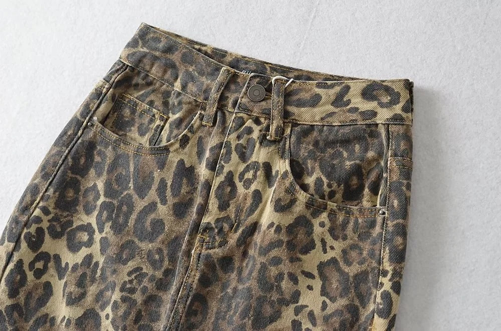 Leopard Print A-Line Mini Skirt