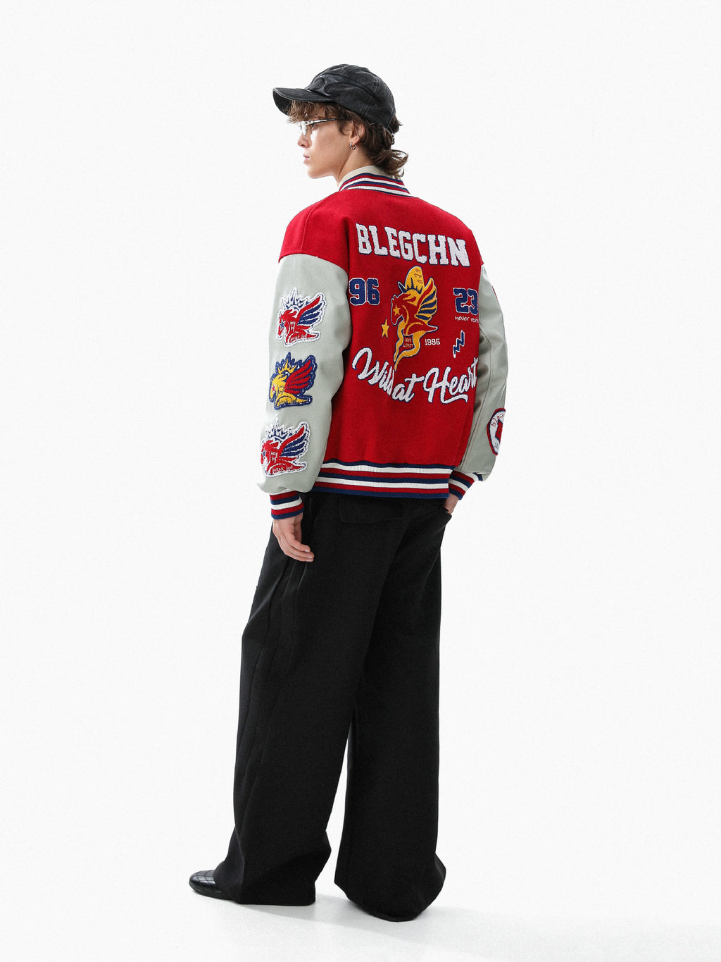 Embroidered Cotton Baseball Jacket