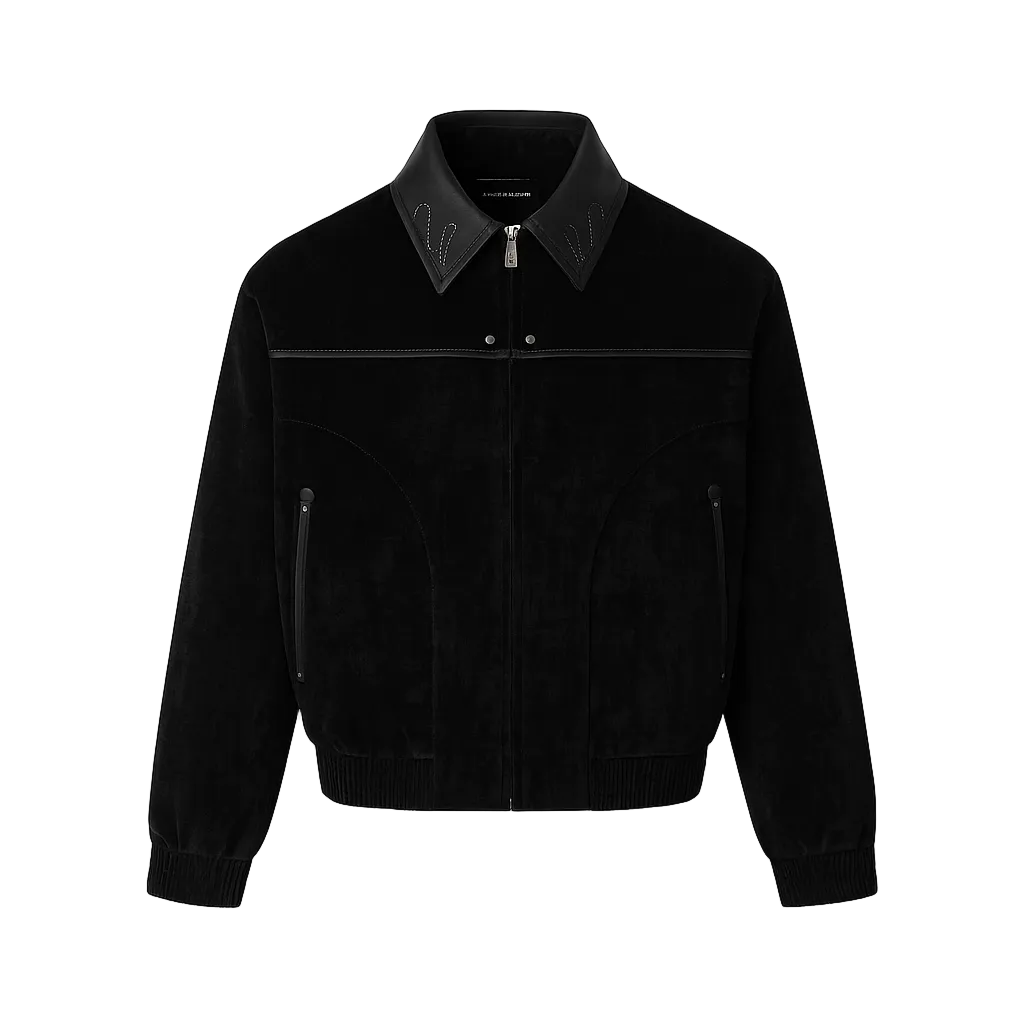 Velvet Luxury Leather Inserts Jacket