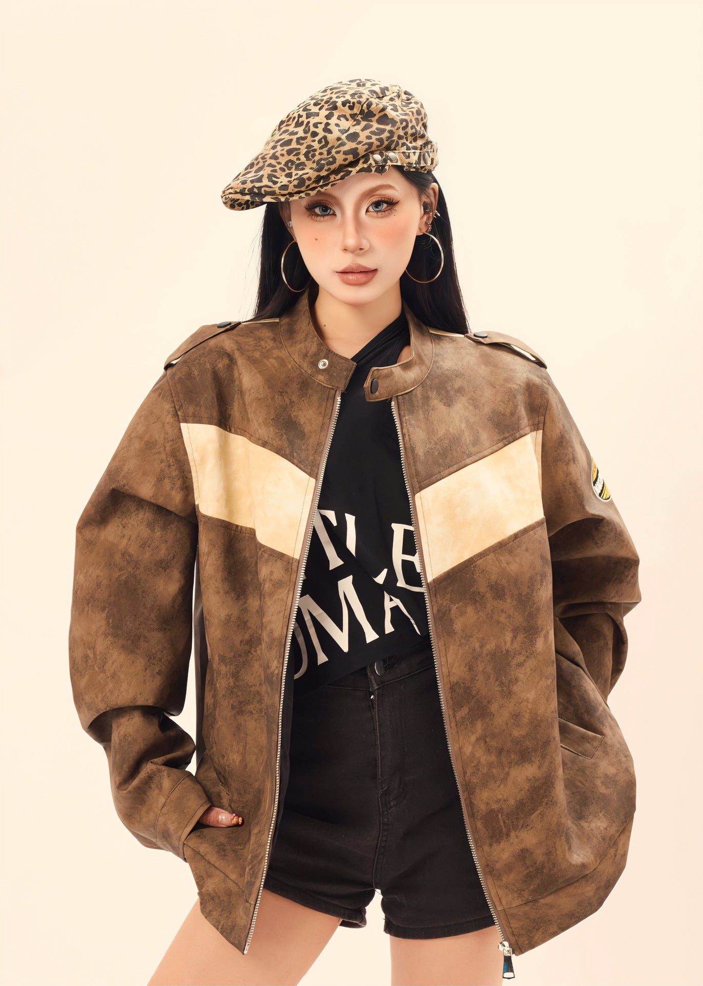 Contrast Collar Jacket