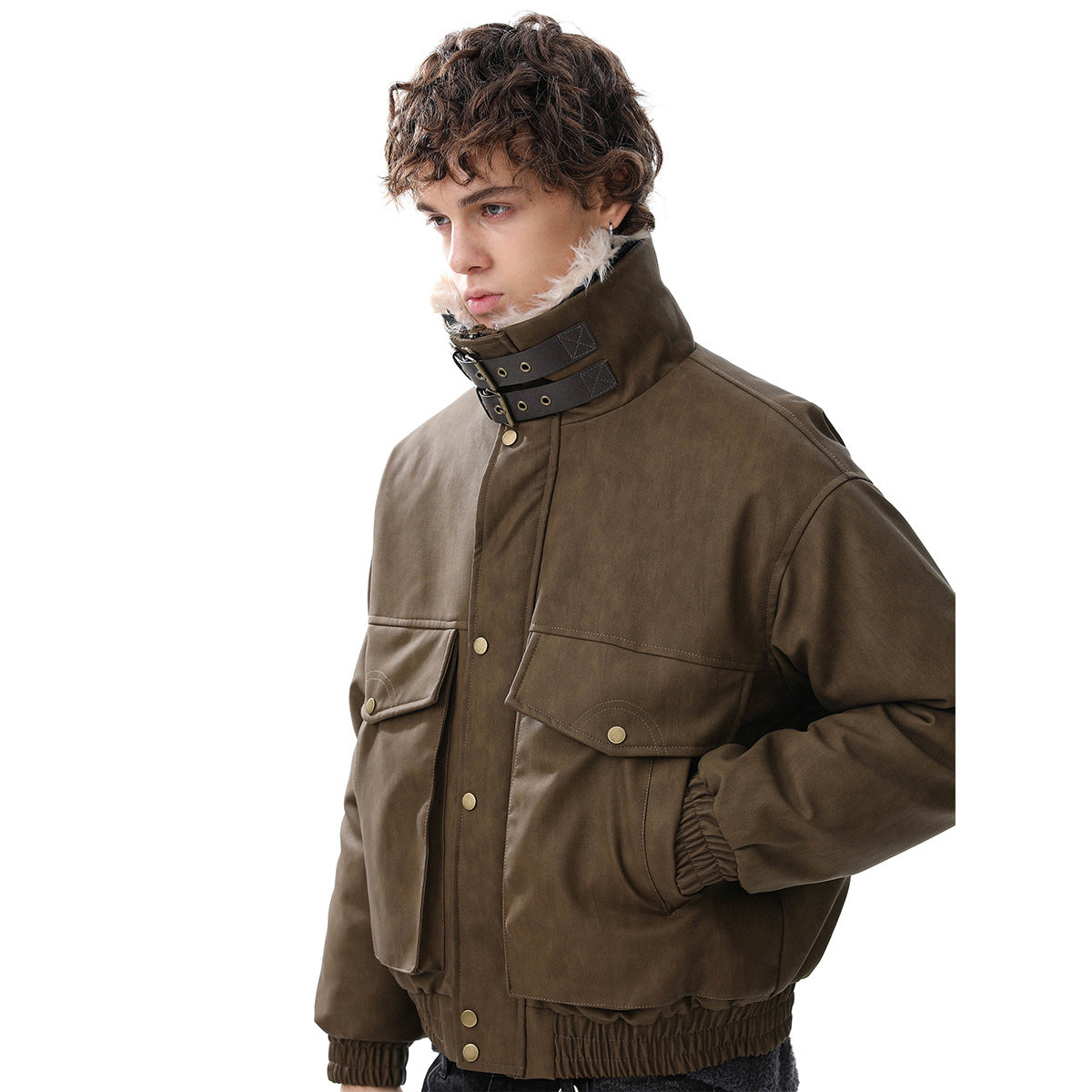 Cotton Pilot Leather Jacket