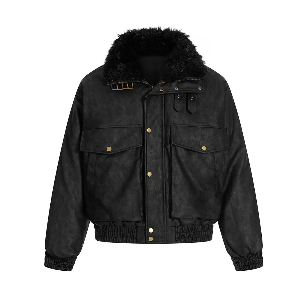 Cotton Pilot Leather Jacket