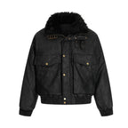 Cotton Pilot Leather Jacket