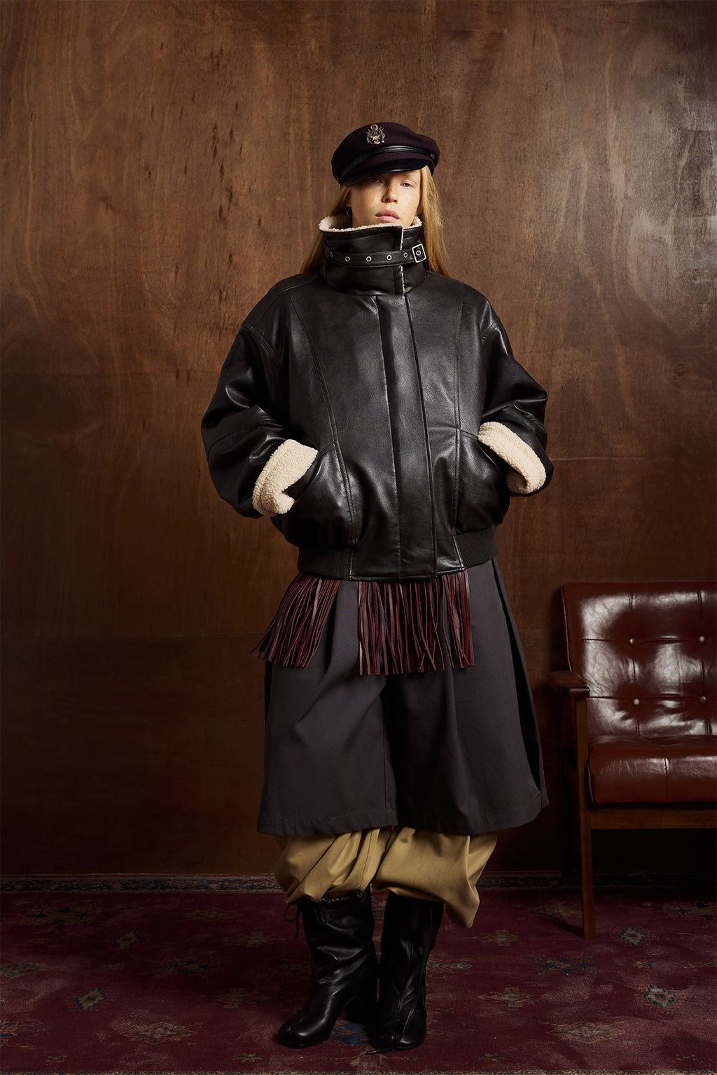 Leather And Cotton Jacket