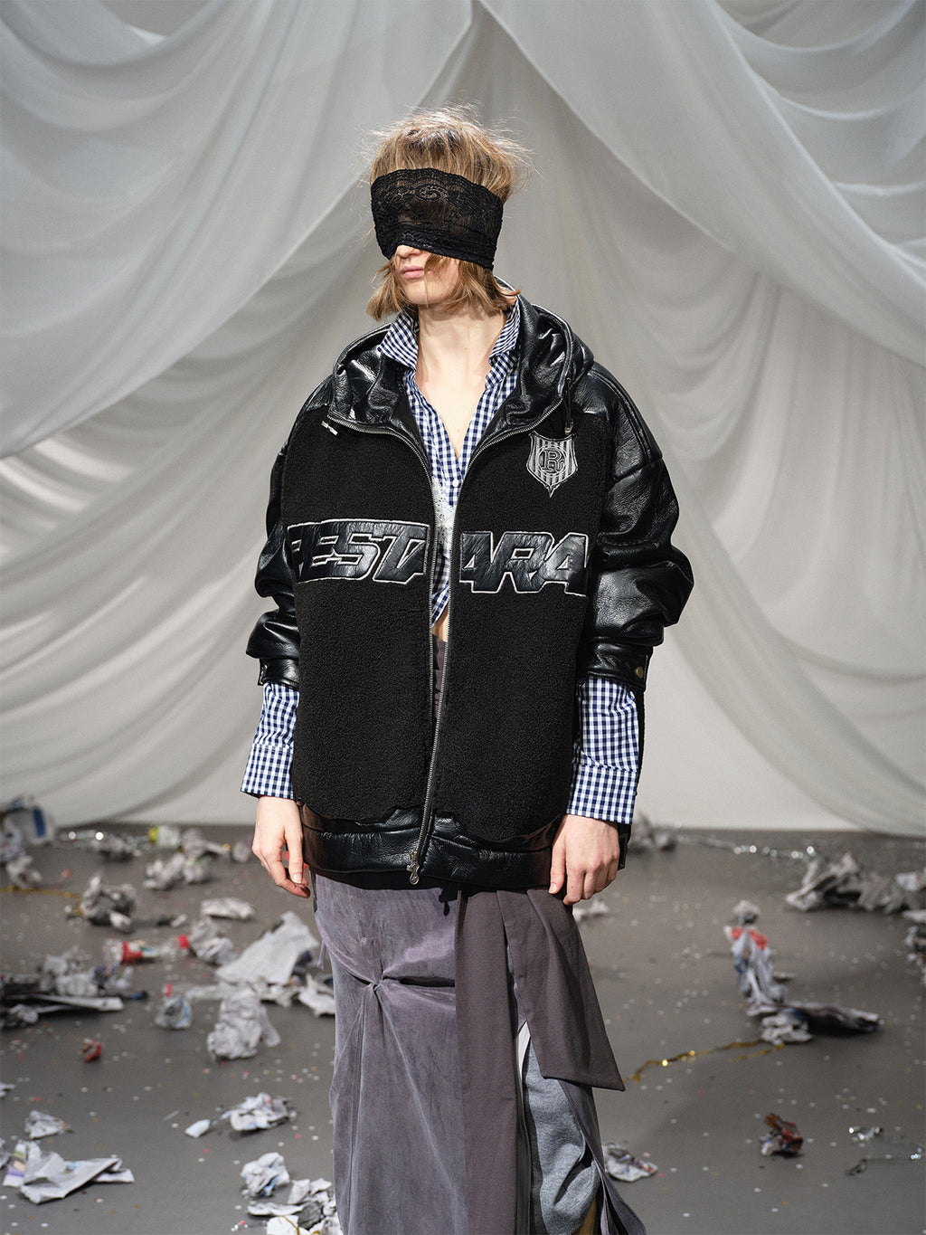 Lamb Wool Spliced Leather Cotton Jacket