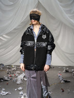 Lamb Wool Spliced Leather Cotton Jacket