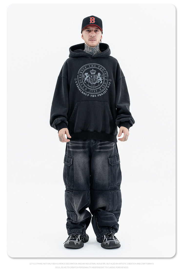 Fleece Hooded Sweatshirt Warm Loose Trendy