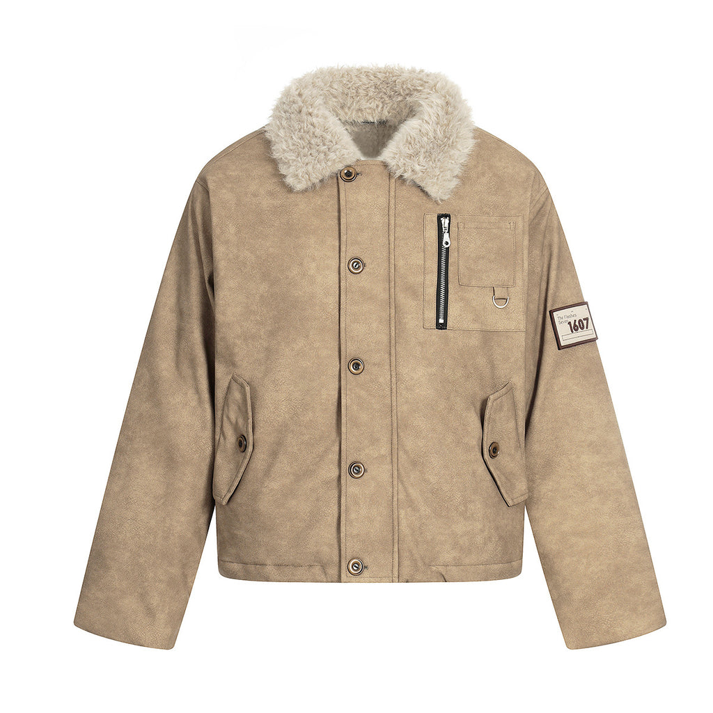 Rose Embroidered Leather Jacket