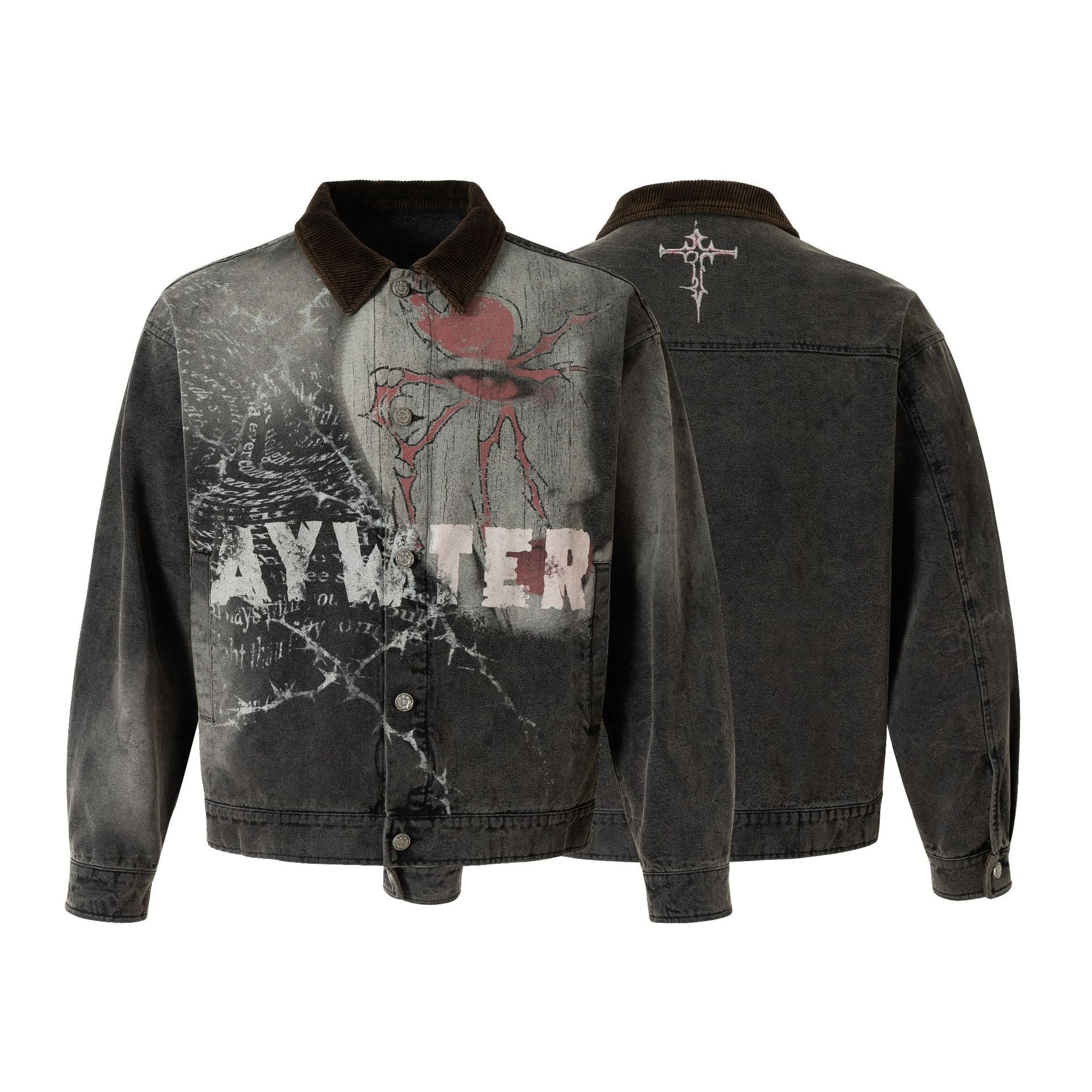 Street High-Street Dark Graffiti Spliced ​​Jacket