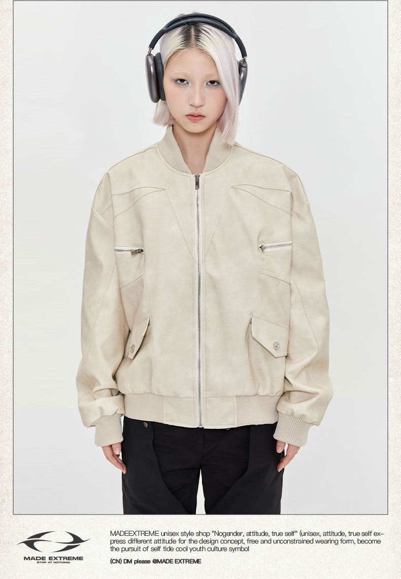 Deconstructed Fashion Leather Jacket