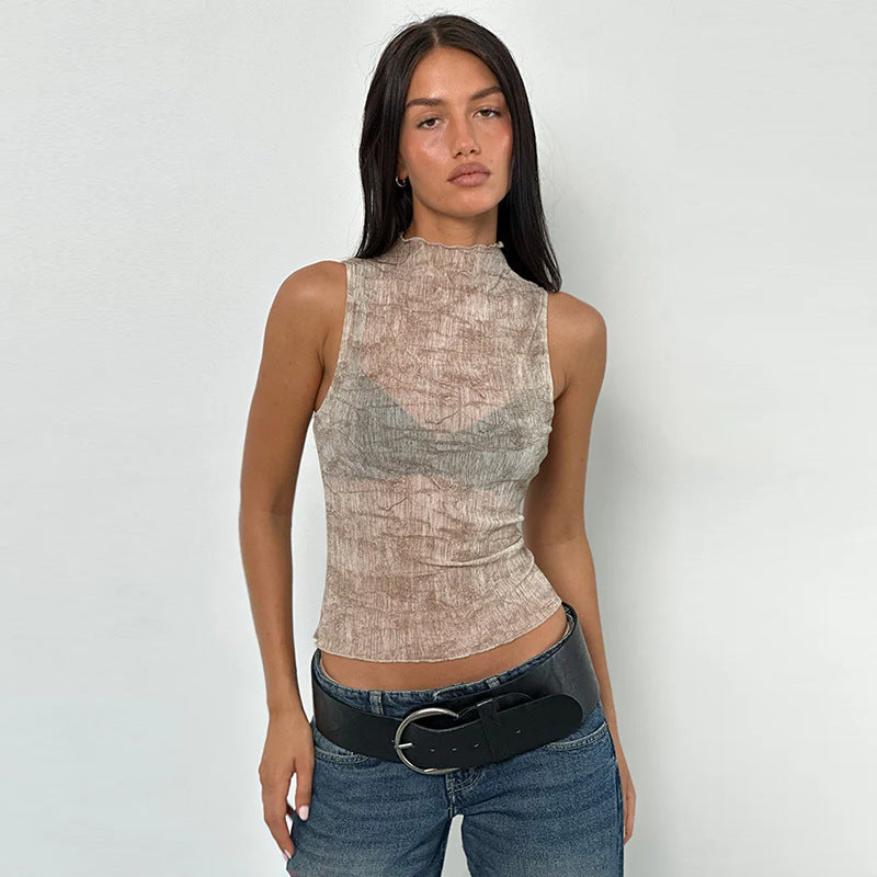 Random Stripe Slightly Transparent Top