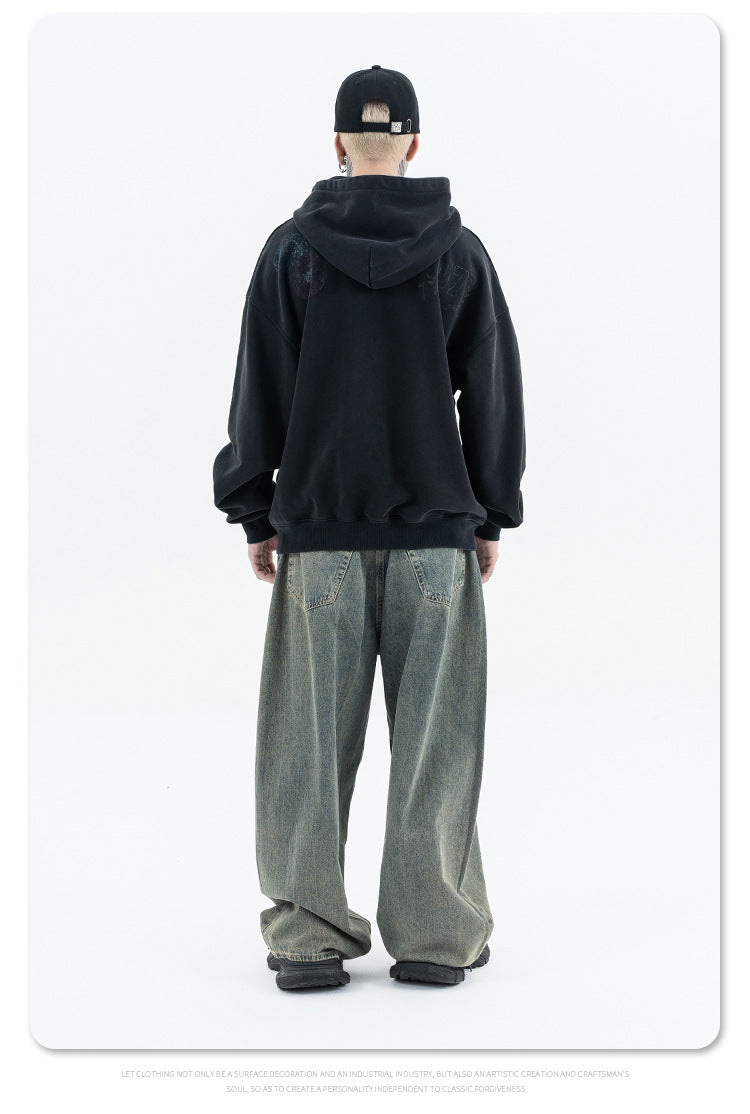 Faded Logo Hooded Sweatshirt Loose Fit