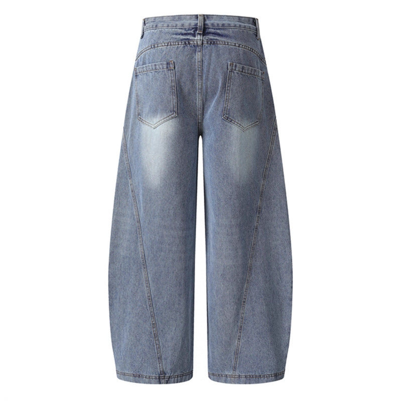Wide Leg Curved Knife Jeans