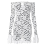 Lace hollowed short dress