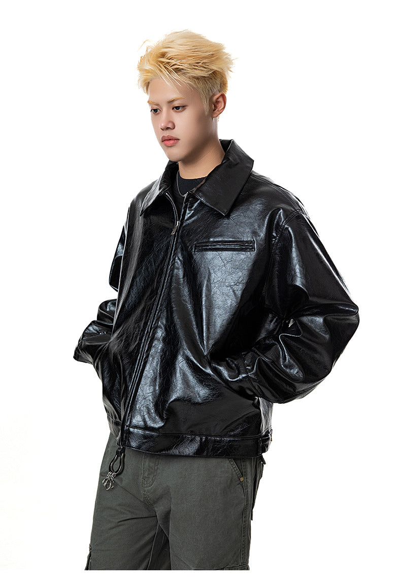 Portrait Printed Leather Jacket