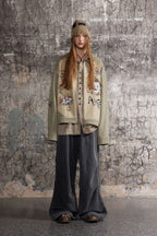 Street Style Graffiti Spliced Jacket